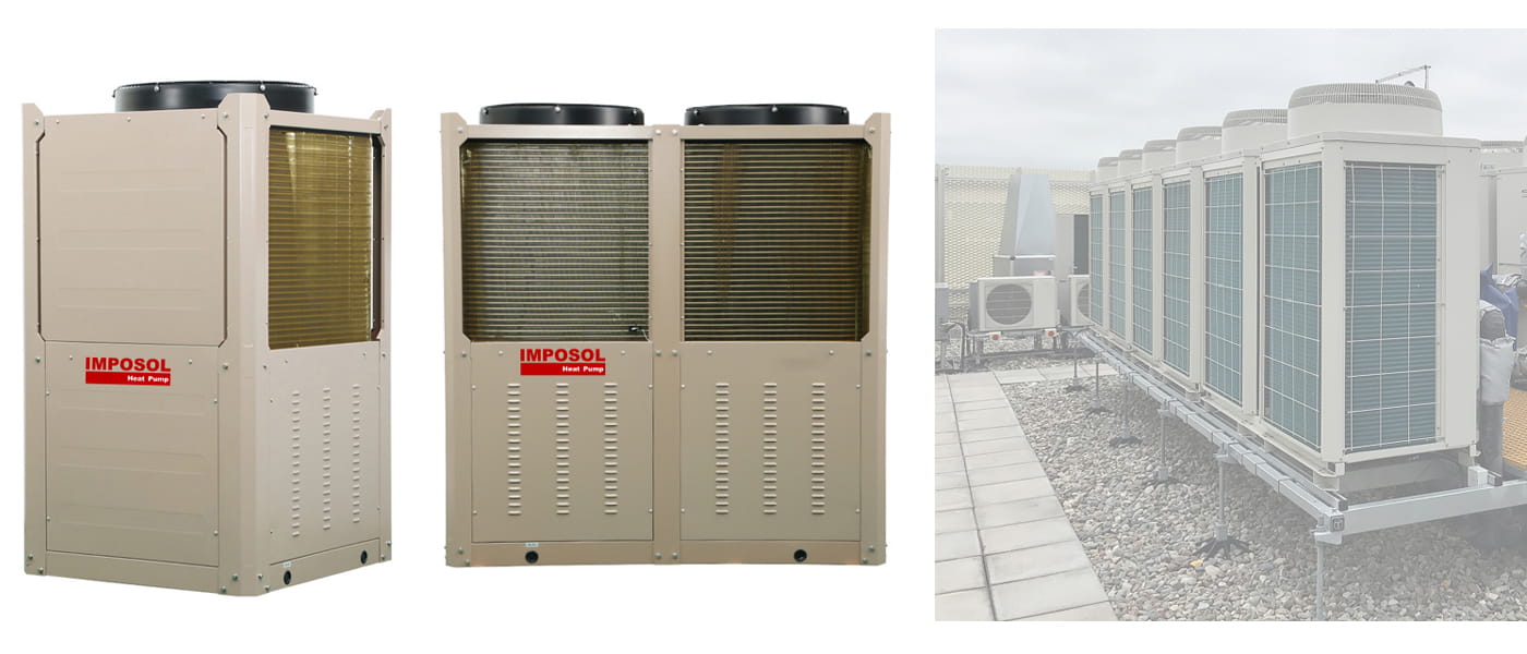 30~80 kW Monoblock DC Inverter & EVI Air to Water Heat Pump Heating / Cooling