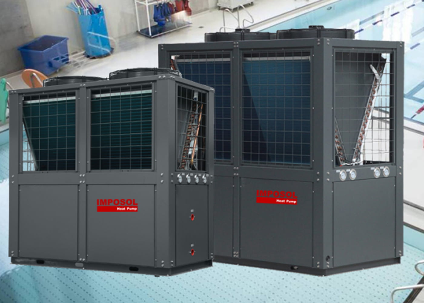 60 kW / 80 kW Fixed Speed & EVI Commercial Air to Water Heat Pump Heating / Cooling Swimming Pool